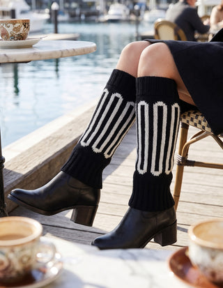 Styling Black White Merino Legwarmers