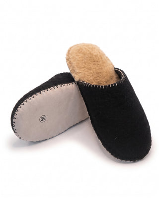 Mahalana Sheepskin Wool Slippers with Leather soles