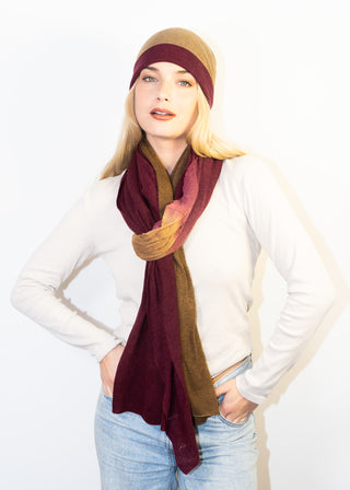 Handmade Yak Wool Two Tone Gradient Shawl Scarf