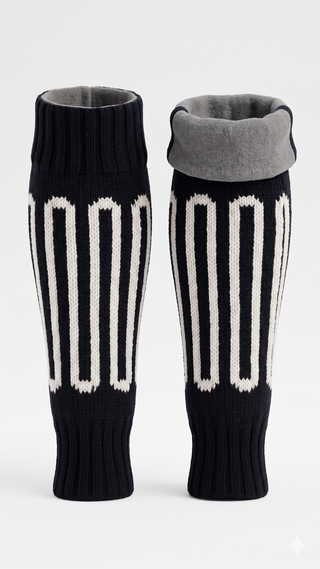 Tibetan Socks Black Merino Wool Legwarmers