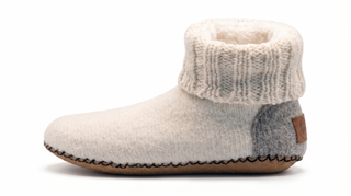 Felt Wool Slippers with Natural Rubber Soles Sheepskin