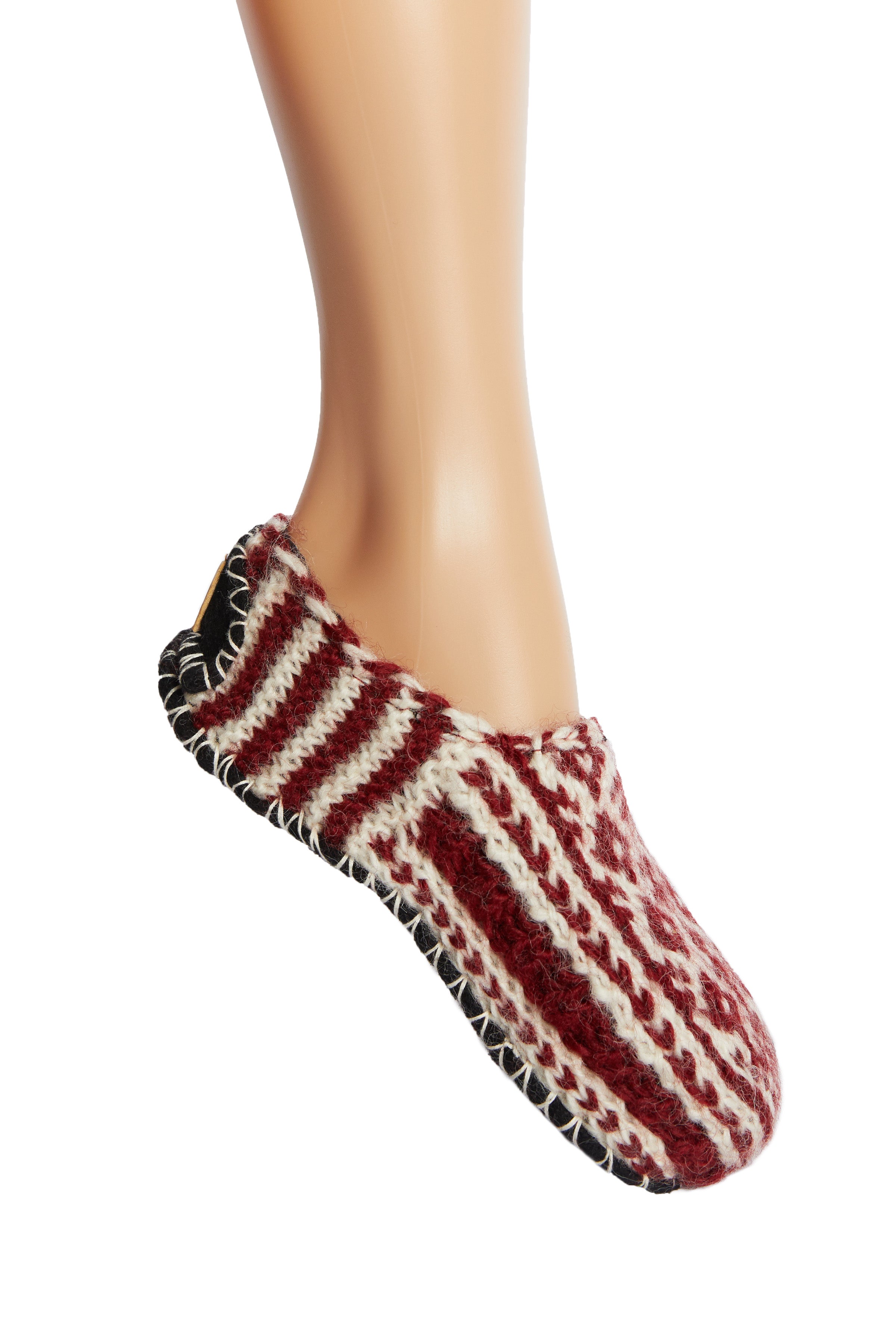 Hand Knit Wool Fleece Lined Booties Slipper Socks With Non Slip Sole –  Tibetan Socks Australia